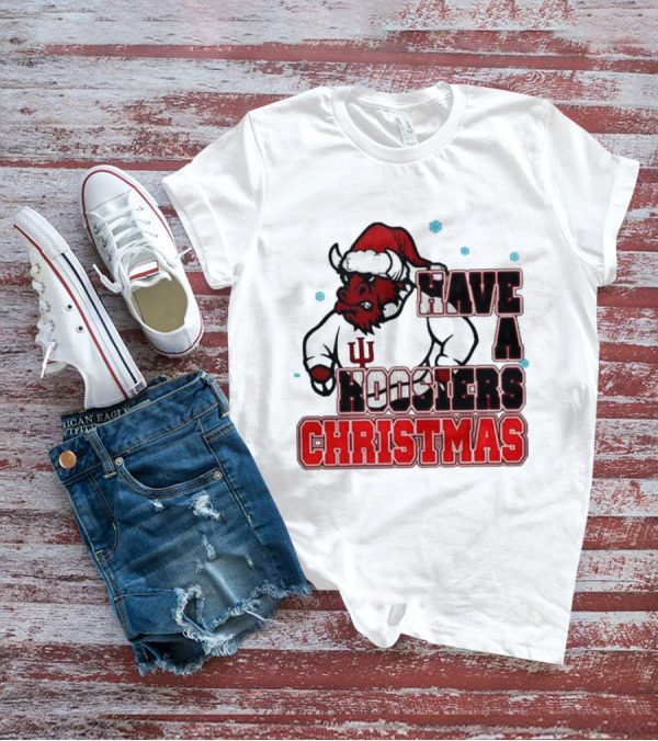 Have A Hoosiers Christmas Indiana Hoosiers Santa Mascot T-Shirt