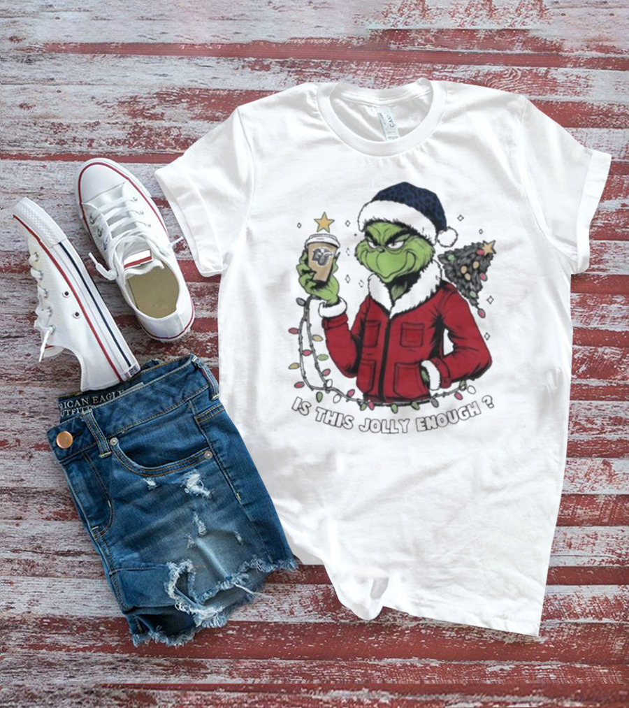 Liberty Flames Grinch Christmas Is This Jolly Enough Merry Christmas T-Shirt