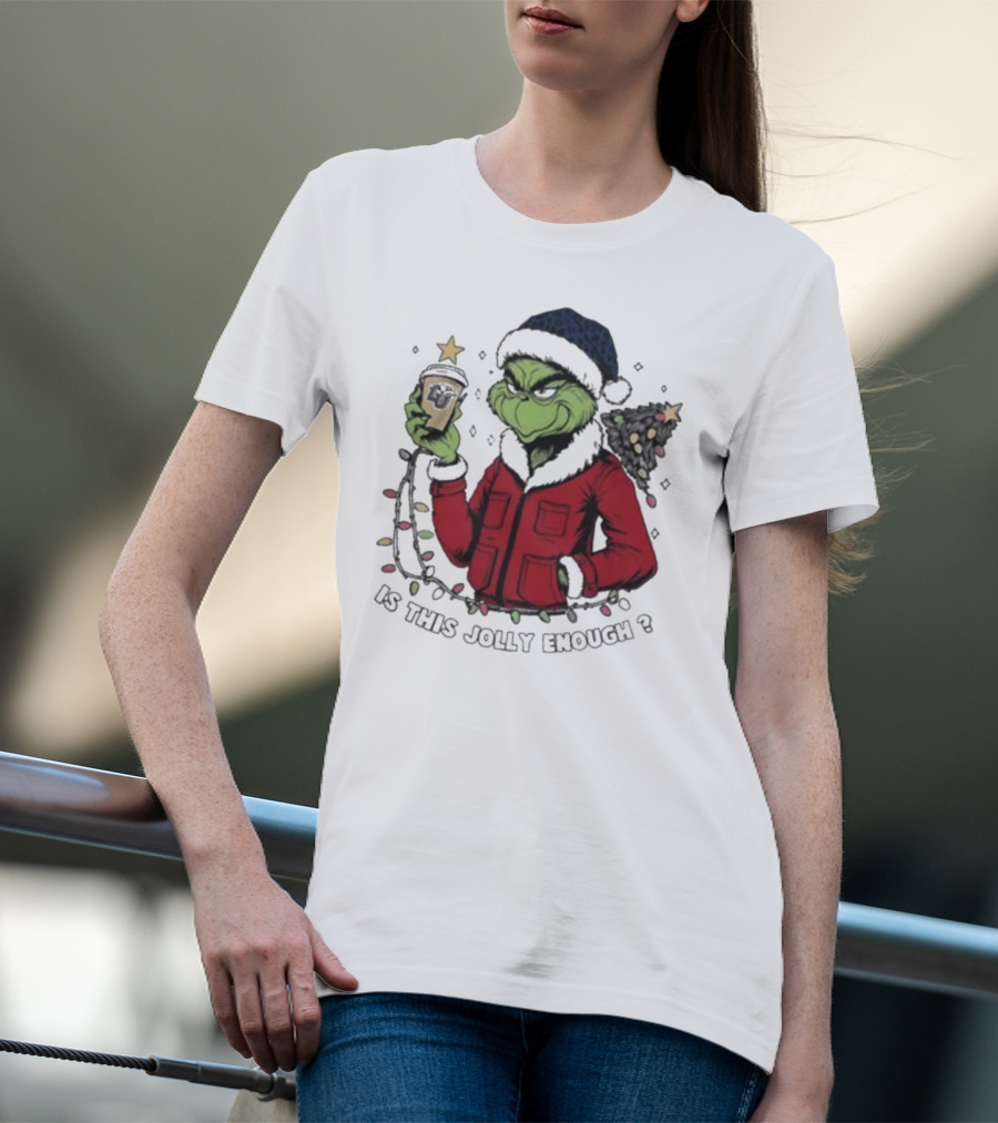 Liberty Flames Grinch Christmas Is This Jolly Enough Merry Christmas T-Shirt