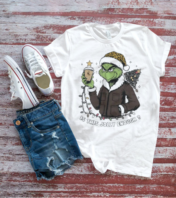 Wyoming Cowboys Grinch Santa Is This Jolly Enough Merry Christmas T-Shirt