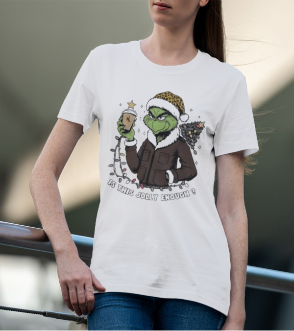 Wyoming Cowboys Grinch Santa Is This Jolly Enough Merry Christmas T-Shirt