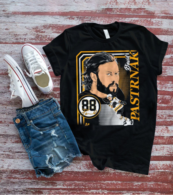 David Pastrnak 88 Hockey Illustration Collage T-Shirt