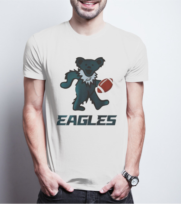 Eagles Football Bear With Grateful Dead Influence T-Shirt