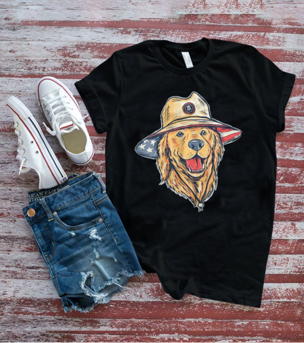 American Dog Bucket Hat USA Flag T-Shirt