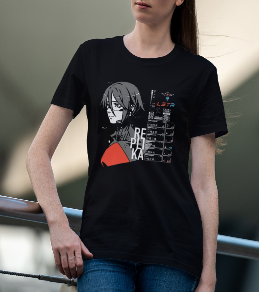 REPLIKA LSTR Wake Up Signalis Character Profile Black T-Shirt