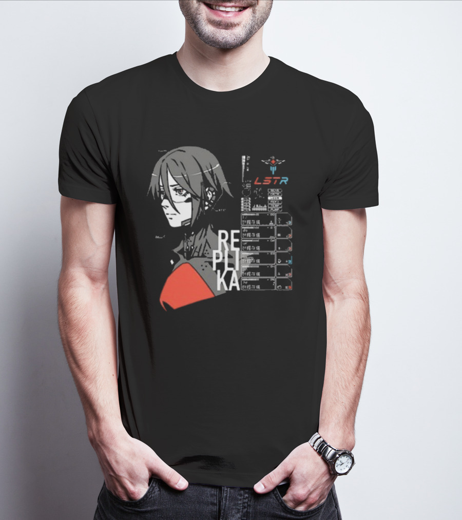 REPLIKA LSTR Wake Up Signalis Character Profile Black T-Shirt