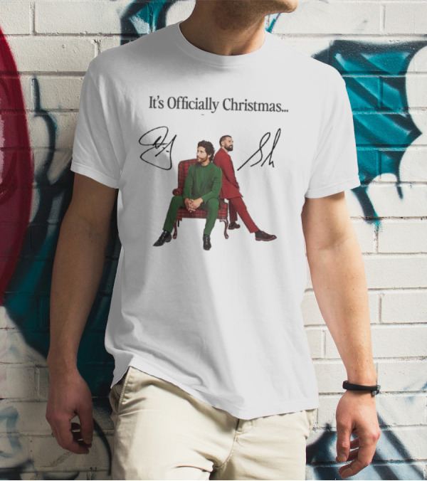 Dan And Shay It's Officially Christmas Signatures Plaid Chair Suits T-Shirt