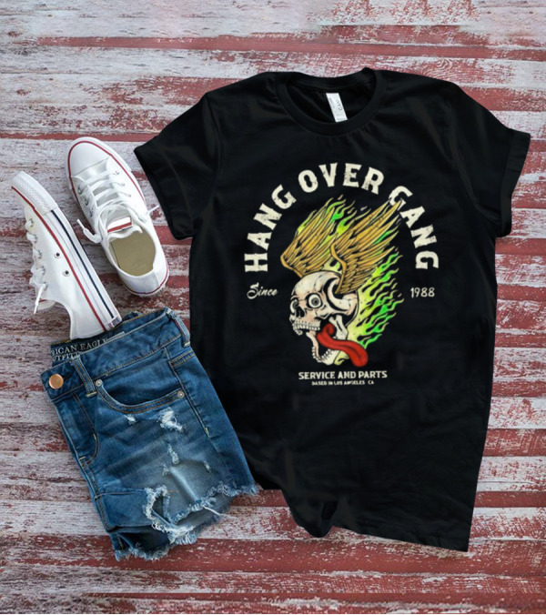 Hangover Gang Since 1988 Skull Wings Service And Parts Los Angeles CA T-Shirt
