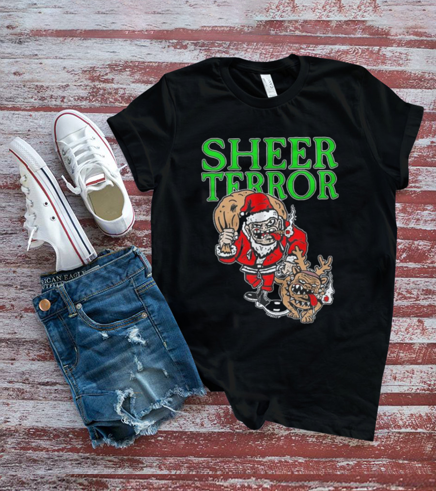 Screw Yule Sheer Terror Santa With Angry Reindeer T-Shirt