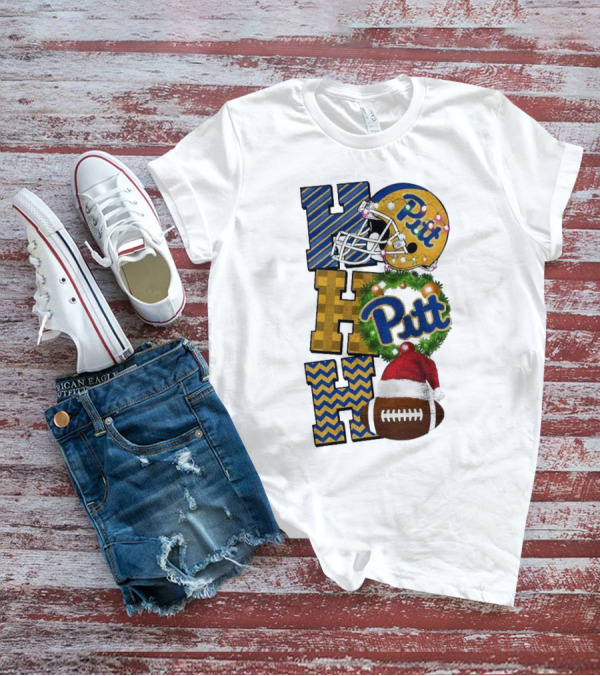 Pitt Christmas Game Day Ho Ho Ho Panthers Football T-Shirt