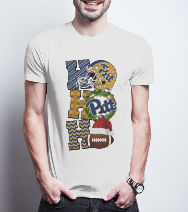Pitt Christmas Game Day Ho Ho Ho Panthers Football T-Shirt