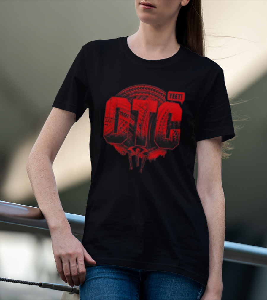 Roman Reigns Yeet OTC Red Tribal Shield T-Shirt
