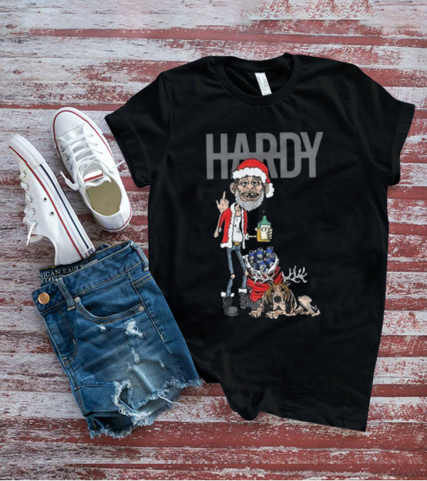 Hardy Christmas Santa Jim Bob With KY Bottle And Dogs Holiday T-Shirt