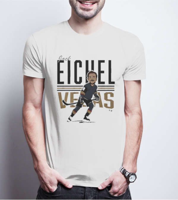 Jack Eichel Vegas Hockey Caricature Eichel Center Ice T-Shirt