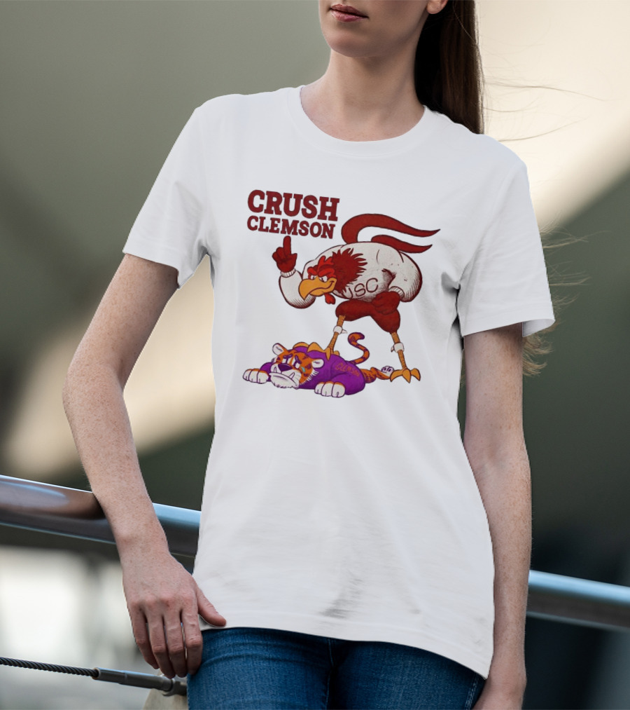 Crush Clemson USC Gamecocks Defeat Tigers Mascot T-Shirt
