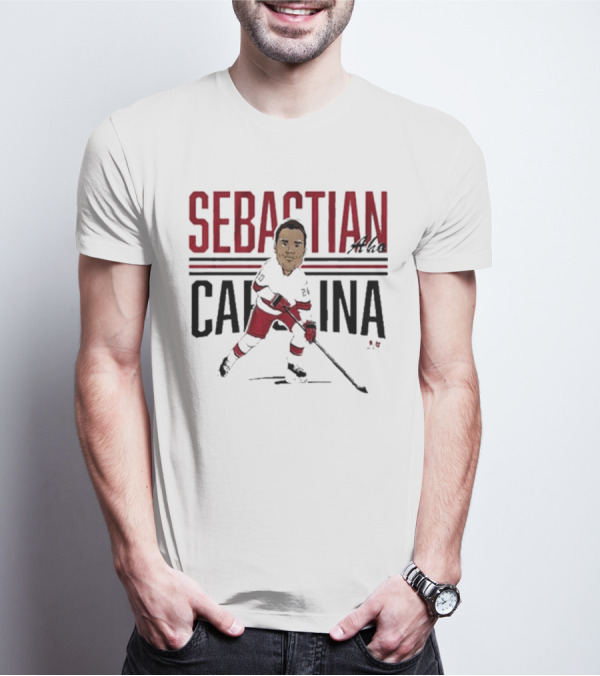 Sebastian Aho Carolina Ice Hockey Caricature T-Shirt