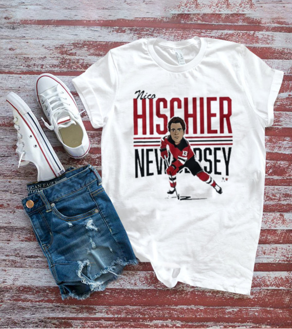 Nico Hischier New Jersey Center Ice Caricature T-Shirt