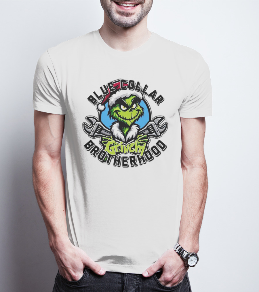 Blue Collar Grinchy Brotherhood Merry Christmas The Grinch T-Shirt