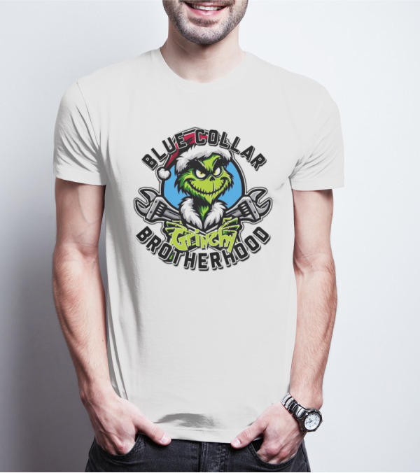 Blue Collar Grinchy Brotherhood Merry Christmas The Grinch T-Shirt
