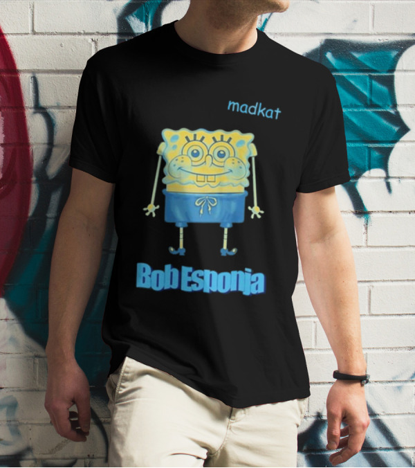Madkat X Bob Esponja Collaboration Featuring Iconic Sponge Character T-Shirt