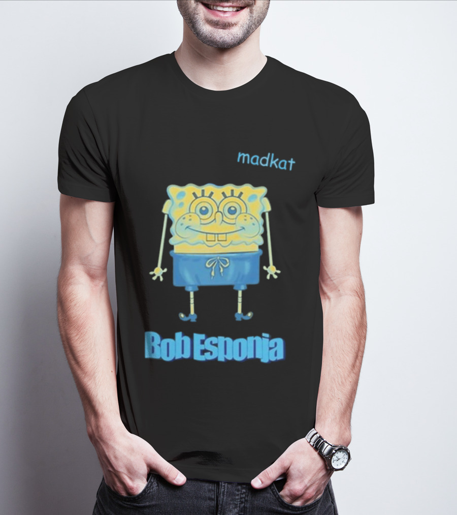 Madkat X Bob Esponja Collaboration Featuring Iconic Sponge Character T-Shirt