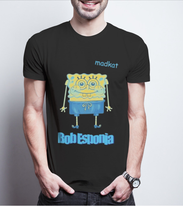 Madkat X Bob Esponja Collaboration Featuring Iconic Sponge Character T-Shirt