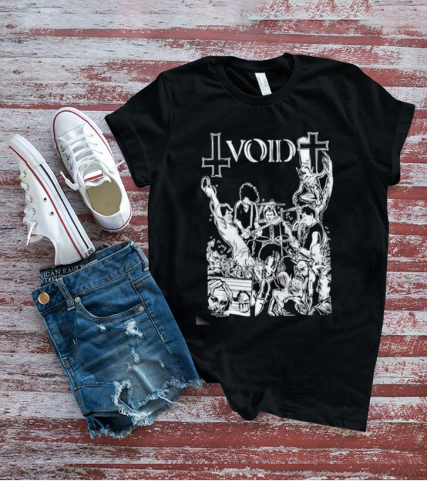 Void Time To Die Band Artwork With Crosses And Skeletons T-Shirt