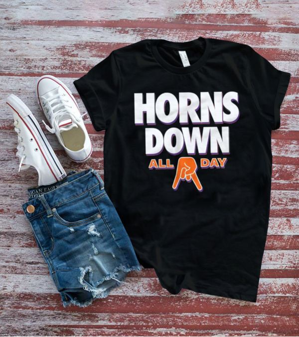 Horns Down All Day Clemson Tiger College Rival Humor T-Shirt