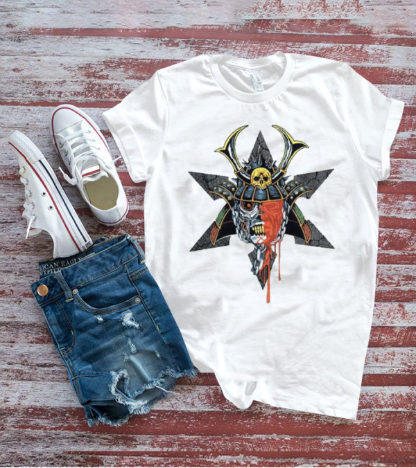 God’s Hate Shuriken Samurai Skull Starburst Horror T-Shirt