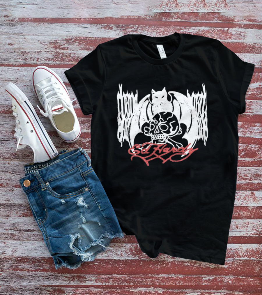 Ed Hardy Skull And Bat T-Shirt