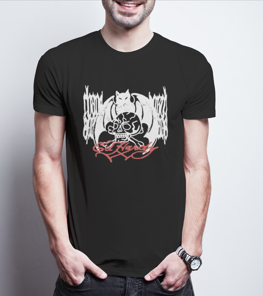 Ed Hardy Skull And Bat T-Shirt