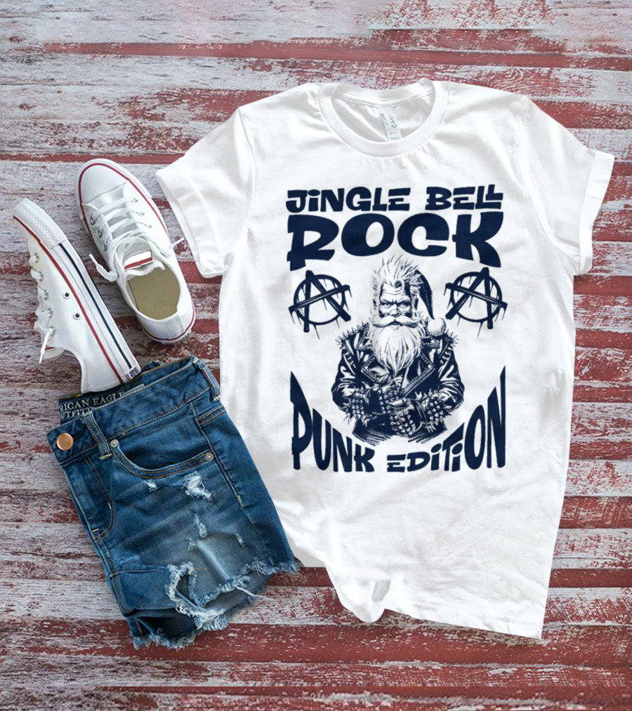 Jingle Bell Rock Punk Edition Anarchy Santa Claus T-Shirt
