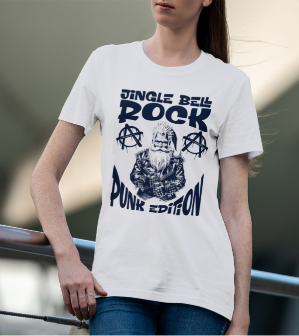 Jingle Bell Rock Punk Edition Anarchy Santa Claus T-Shirt