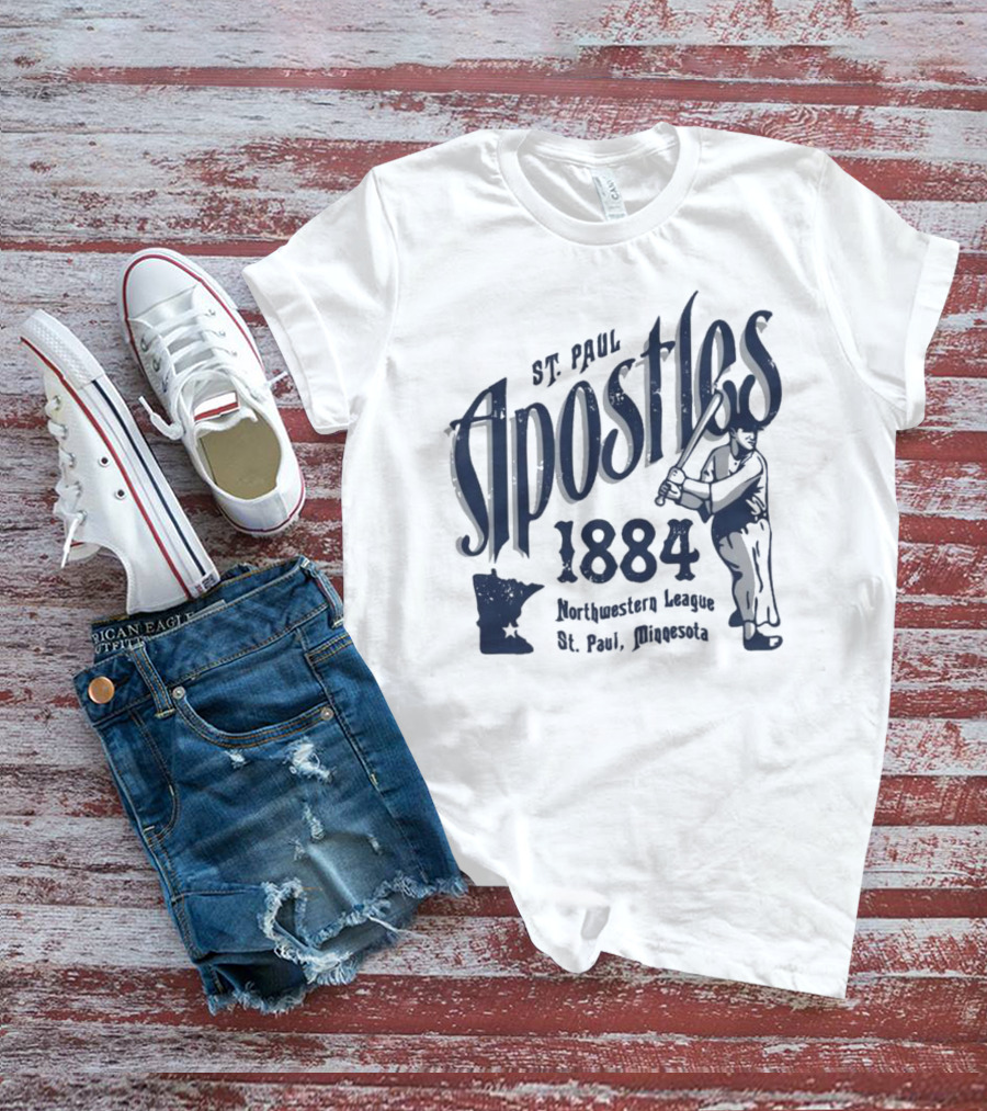 St. Paul Apostles 1884 Northwestern League St. Paul Minnesota Vintage Defunct Baseball Teams T-Shirt