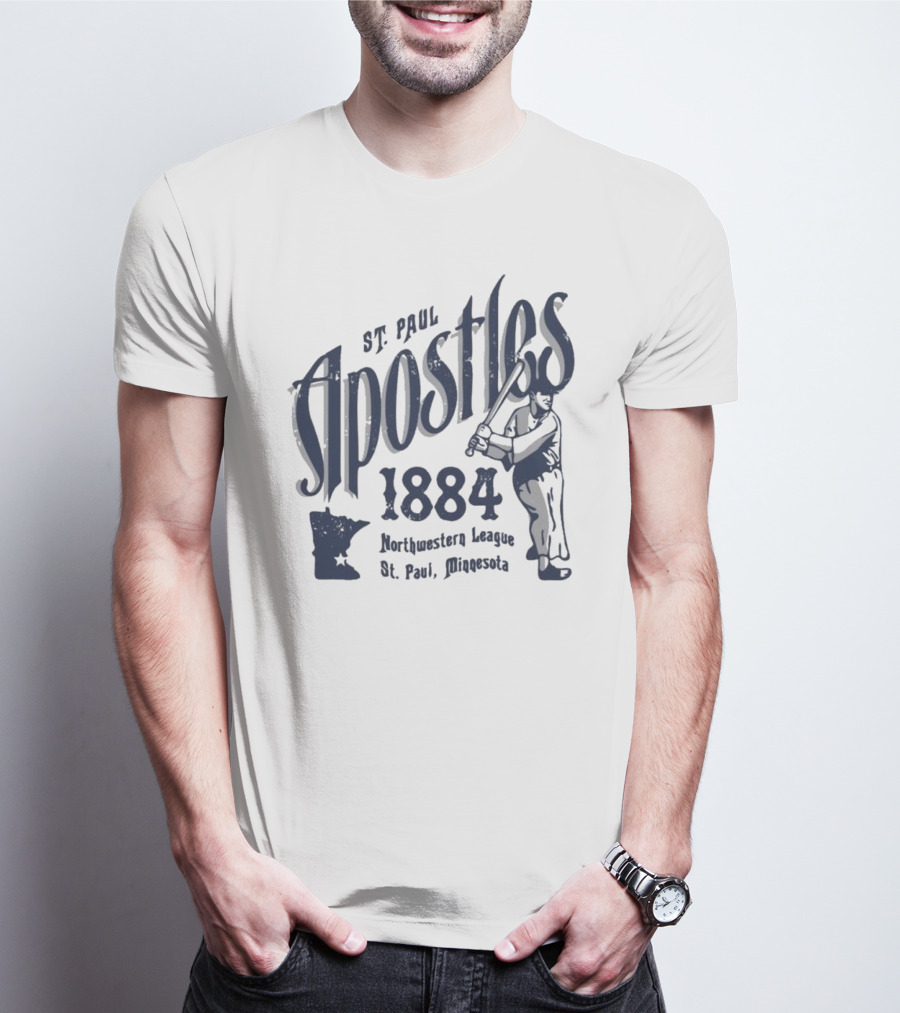 St. Paul Apostles 1884 Northwestern League St. Paul Minnesota Vintage Defunct Baseball Teams T-Shirt
