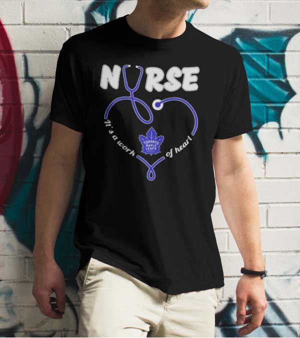 Toronto Maple Leafs Nurse Stethoscope It’s A Work Of Heart T-Shirt