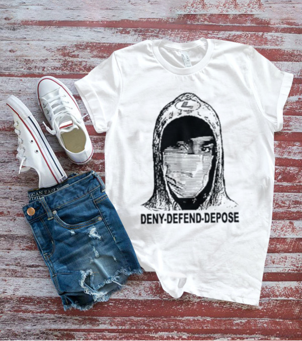 Deny Defend Depose The UnaShooter Luigi Mangione Hoodie Masked Image T-Shirt