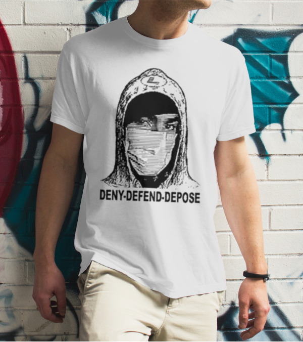 Deny Defend Depose The UnaShooter Luigi Mangione Hoodie Masked Image T-Shirt