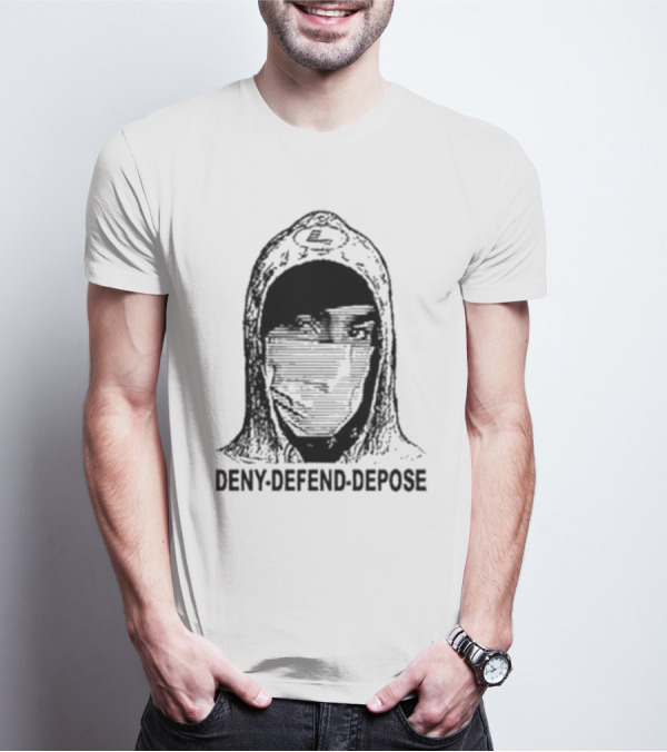Deny Defend Depose The UnaShooter Luigi Mangione Hoodie Masked Image T-Shirt
