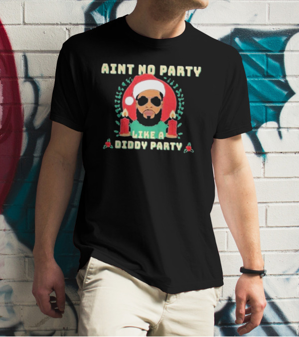 Aint No Party Like A Diddy Party Christmas Santa Icon Candles T-Shirt