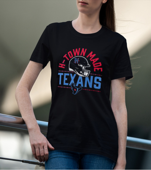 H-Town Made Texans Football Helmet T-Shirt