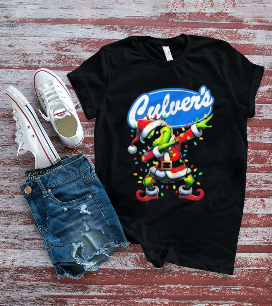 Culver's Santa Grinch Dabbing Christmas T-Shirt