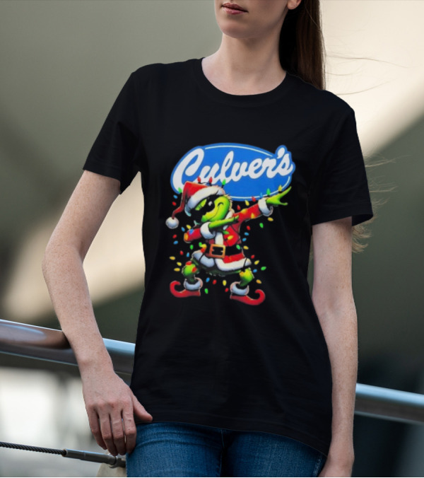 Culver's Santa Grinch Dabbing Christmas T-Shirt