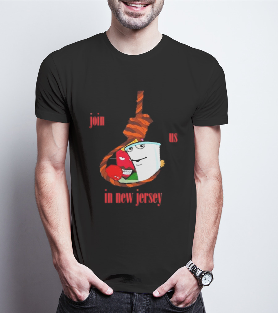 Join Us In New Jersey Mischa Aqua Teen Hunger Force Characters Rope T-Shirt