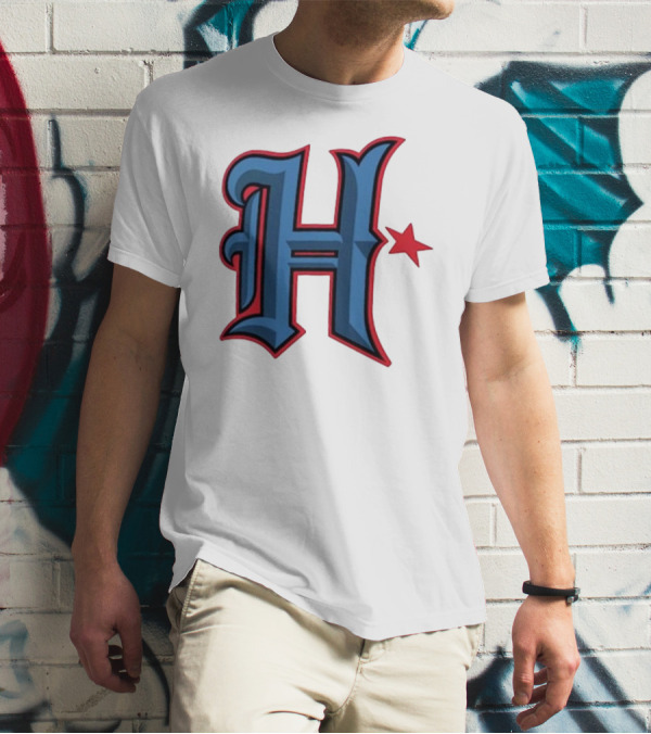 Houston Texans H Logo With Red Star T-Shirt