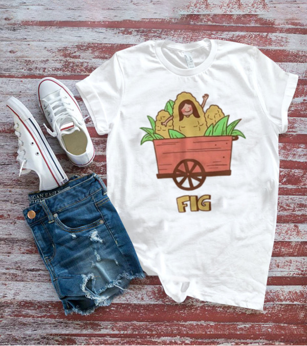 Figwoop Cart Fig With Corn And Smiling Figure T-Shirt
