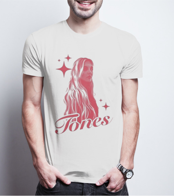 Onrepeat Tones Ecru Kids Tones Red Star Accents T-Shirt