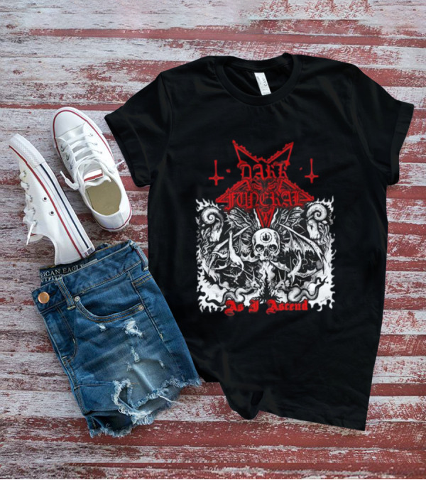 Dark Funeral As I Ascend Skull Bat Wings Gothic Symbolism T-Shirt