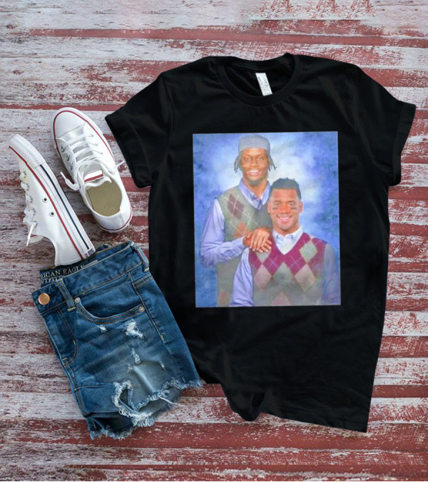 Step Brothers Russell Wilson Lamar Jackson Argyle Sweaters T-Shirt