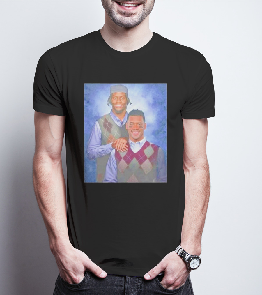 Step Brothers Russell Wilson Lamar Jackson Argyle Sweaters T-Shirt